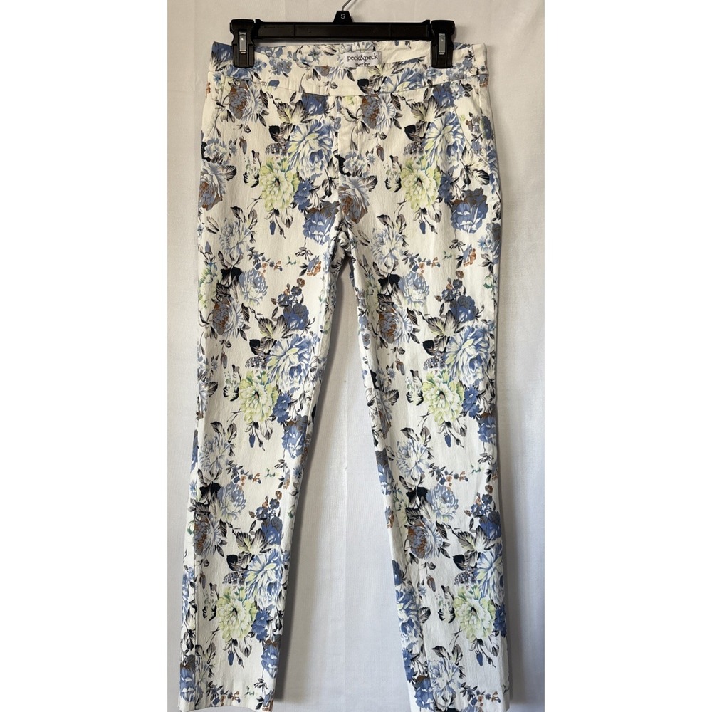Peck & Peck Women's Capri Size 8P Floral Stretch Rayon‎ Nylon Pull- On
